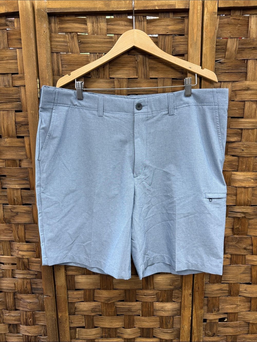 Haggar Men's Light Gray Flat Front Shorts
